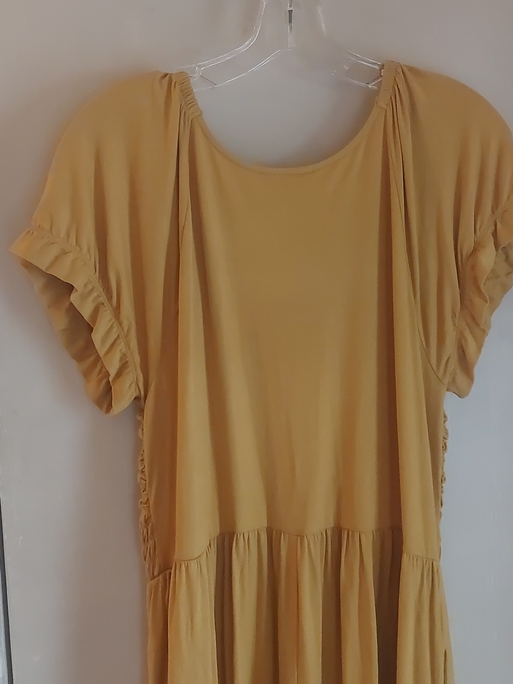 Cato Dijon Yellow Smocked Short Sleeved Babydoll Dress Womans Sz 14/16 - Picture 15 of 17